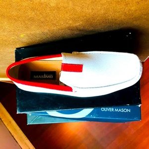 White and Red comfortable slide in